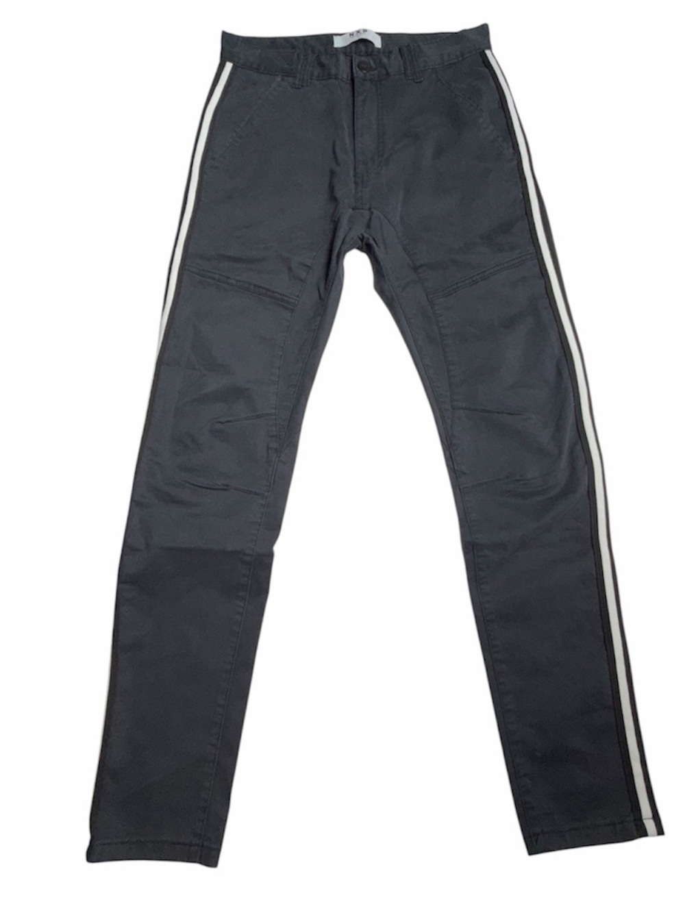 Nena & Pasadena NXP Men's Black Pants Size 32 Leg White Stripe - Picture 1 of 4